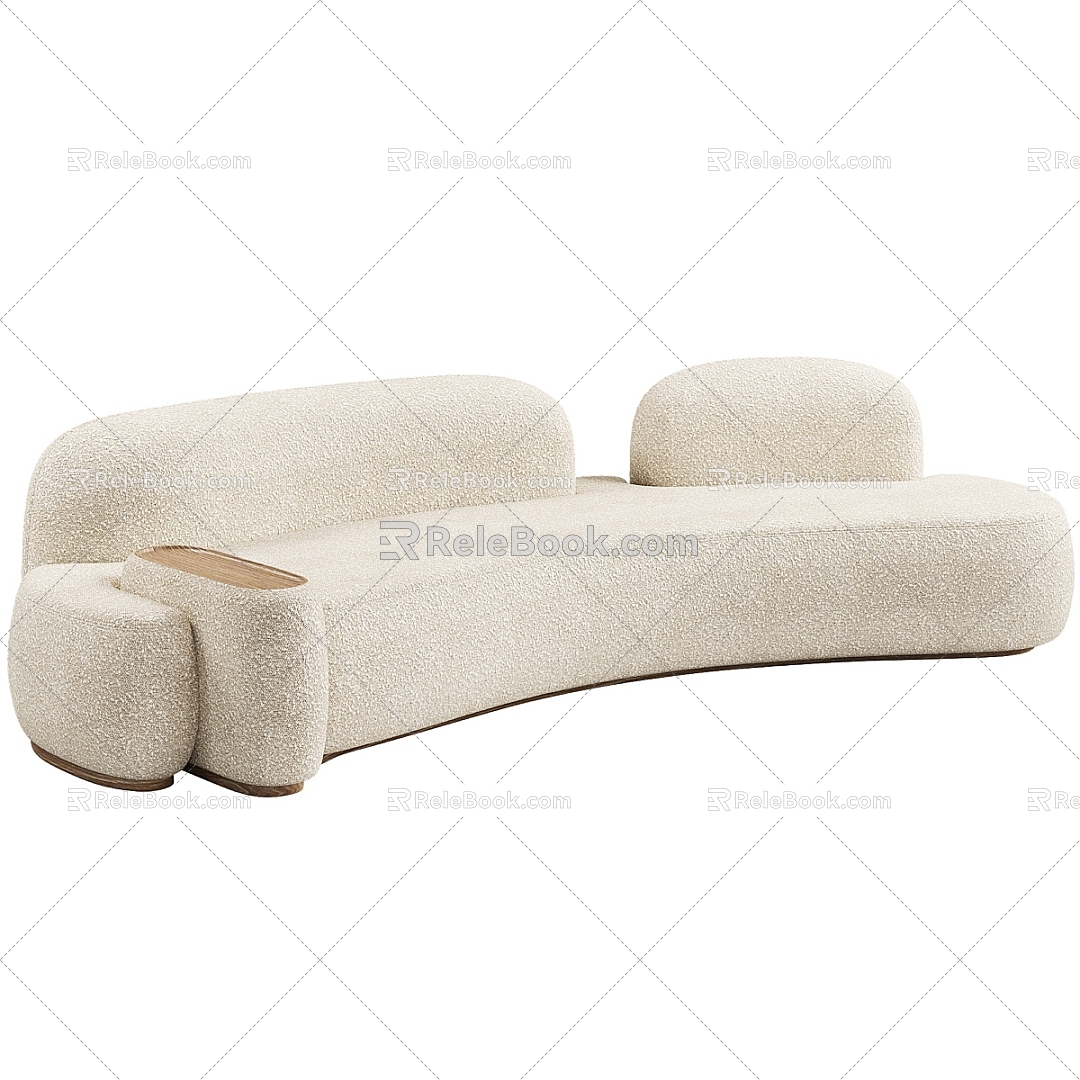 Modern minimalist shaped sofa 3d model