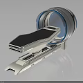 Precision Metallic Equipment With Circular Blue Edge And Flat Platform Support Structure