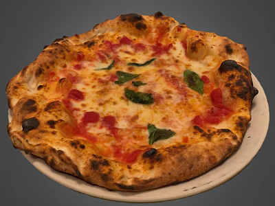 Homemade Margherita Pizza With Crispy Crust Fresh Basil And Melted Mozzarella 3d model