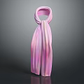 Fashionable Soft Pleated Scarf With Pink Purple Gradient Color For Casual Wear