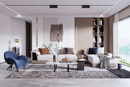 Light Luxury Living Room 3d model