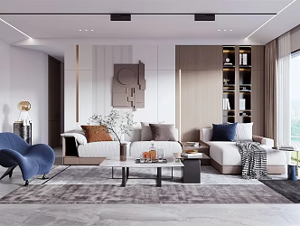 Light Luxury Living Room 3d model