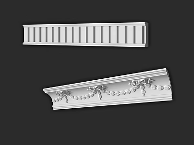 Decorative Gypsum Cornice With Intricate Patterns And Elegant Design Details 3d model