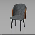 Modern Gray And Orange Fabric Chair With Slim Legs Upholstered Armrests Design