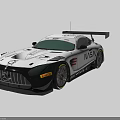 High Performance Silver NASA Race Car With Aerodynamic Rear Wing Design