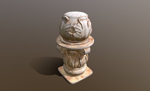 European style pillar marble garden decoration 3d model