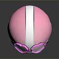 Cute Pink Helmet With Heart Shaped Goggles And White Star Patterns