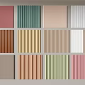 Wall Paneling Sample Collection With Various Colors And Striped Textured Designs 3d model