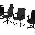 Modern Office Chairs With Various Designs Mesh Back Leather Seat And Swivel Wheels