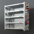 Garage Metal Shelving Unit with Multi Layer Design and Hanging Tools Organizer 3d model