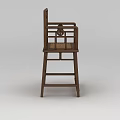 Traditional Chinese Style Wooden Chair With Carved Backrest And Rattan Seat