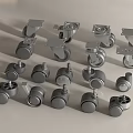 Various Types Of Metal Caster Wheels With Brakes And Different Sizes
