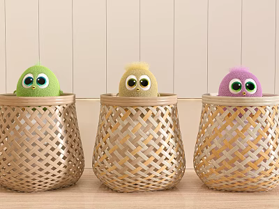 Modern Storage Basket Rattan Storage Basket 3d model Modern Storage Basket Rattan Storage Basket 3d model