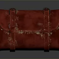 Red Leather Daily Use Storage Bag With Metal Buckles Rolled Design For Organizing Daily Essentials