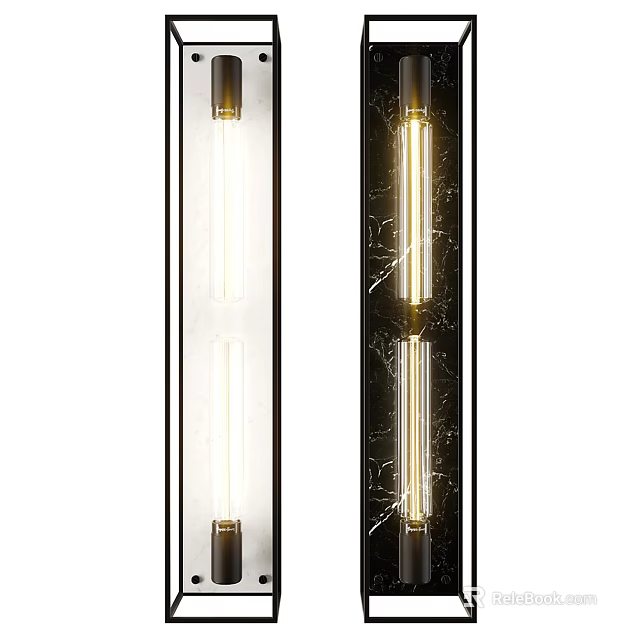 Modern Wall Sconce With Black Metal Frame And Glass Shade For Indoor Lighting 3d model 