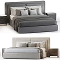 Modern Double Bed Design With Upholstered Headboard Nightstands And Color Options
