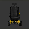 Electric Wheelchair With Yellow Black Frame Comfortable Seat Armrest And Wheels