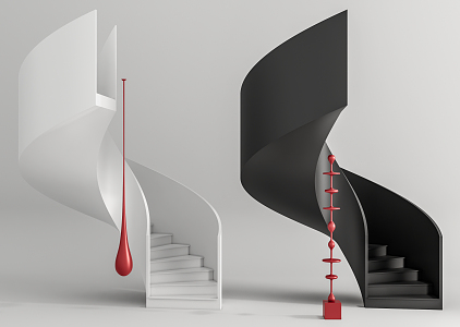 modern revolving staircase 3d model