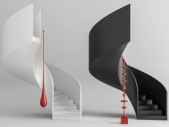 modern revolving staircase 3d model