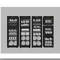 Stylish Black Kitchen Appliances With Multiple Shelves Storing Plates Bowls And Cups