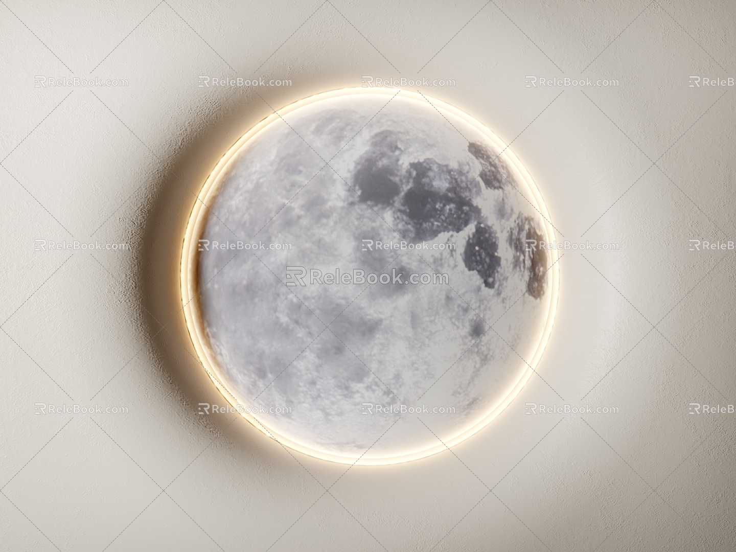 European style wall lamp moon wall lamp gypsum wall lamp 3d model