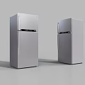 Silver Upright Refrigerators With Modern Design Sleek Surface And Black Control Panels 3d model