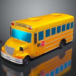 School Bus Old School Bus Small Bus Small Bus Small Van Unmanned Bus School Bus 3d model