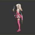 Game Movie Magical Girl Character In Pink Outfit With Blonde Hair Magical Wand And Wings