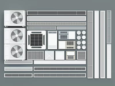 Air Conditioner Air Vents Various Design Types And Styles For Home Interior Use 3d model