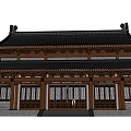 Traditional Ancient Chinese Architectural Building With Overhanging Eaves Wooden Structure And Tile Roof