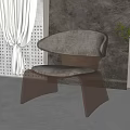 Modern Leisure Chair with Metallic Frame and Gray Padded Cushion in Stylish Room