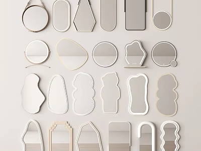 Various Shapes Of Decorative Mirrors For Modern Home Wall Decor Design 3d model