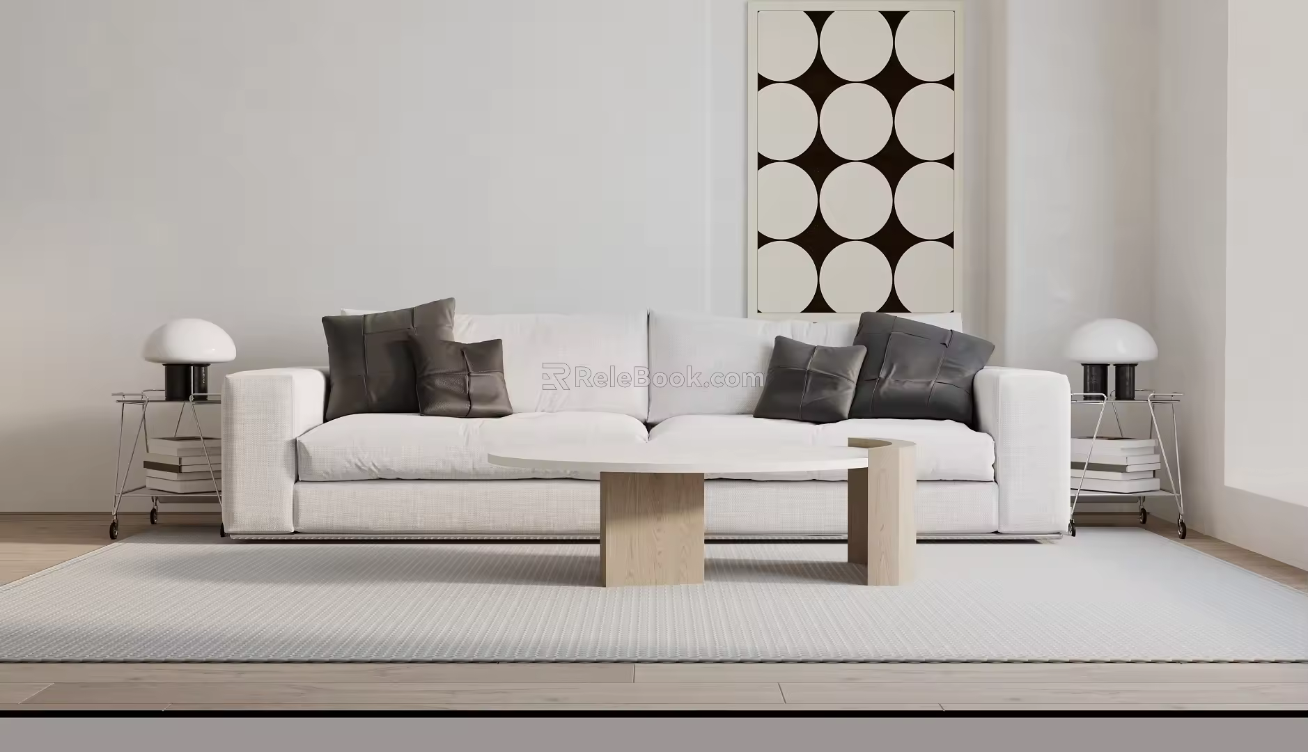 Modern double sofa 3d model