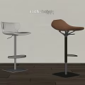 Stylish Modern Bar Stools With White And Wooden Seats And Metal Base Design