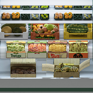 Modern fruit shelf 3d model