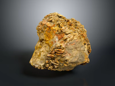 Hand Carved Stone Sculpture With Intricate Artistic Texture And Warm Color Hues 3d model