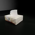 Decorative White Tissue Box With Colorful Bird Patterns And Tissue Dispenser Design 3d model