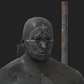 Sports Equipment Human Shaped Target with Bullet Holes and Target Circles on Metal Poles