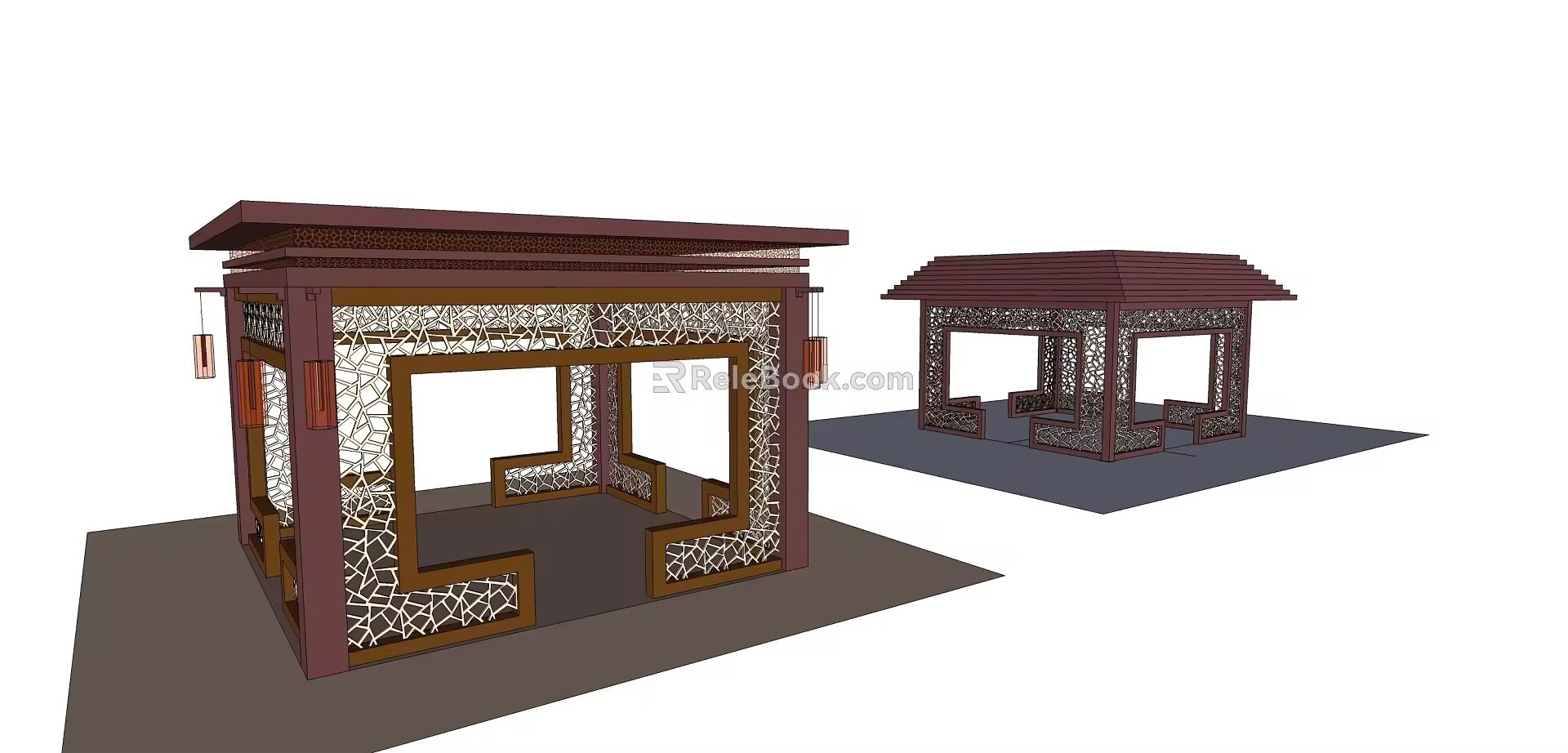 Ancient architectural pavilion 3d model