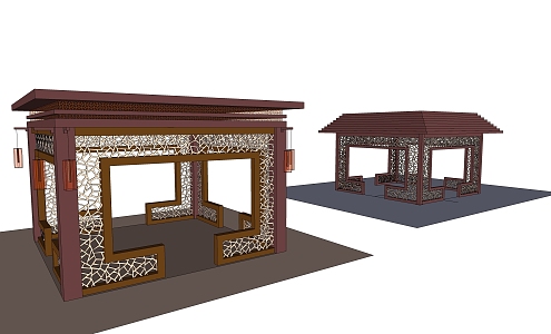 Ancient architectural pavilion 3d model