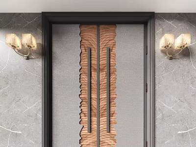 Entry door double door shape door 3d model