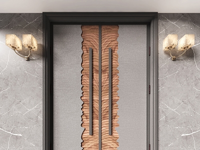 Entry door double door shape door 3d model