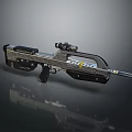 Modern Tactical Rifle With Scope Barrel And Black Gray Detailed Design Components