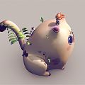 Modern game character cartoon cat plant cat 3d model