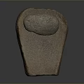 Hand Carved Stone Sculpture With Rectangular Base And Round Top Piece 3d model