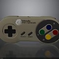 Nintendo Beige Game Controller With Cross Shaped Directional Pad And Colorful Buttons