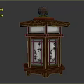 Decorative Traditional Wooden Hexagonal Lantern Furniture with Translucent Panels and Round Top Ornament