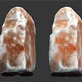 Natural Decorative Stones With Orange White Veins On Wooden Bases
