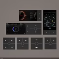 Modern Gray Switch Panels With Smart Touch Interface And Multiple Button Styles 3d model