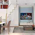 Modern Duplex Apartment With Open Living Room Dining Area Staircase And Stylish Decor